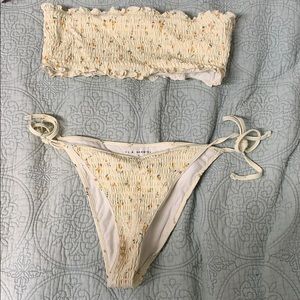 PACSUN Pastel yellow floral bikini set